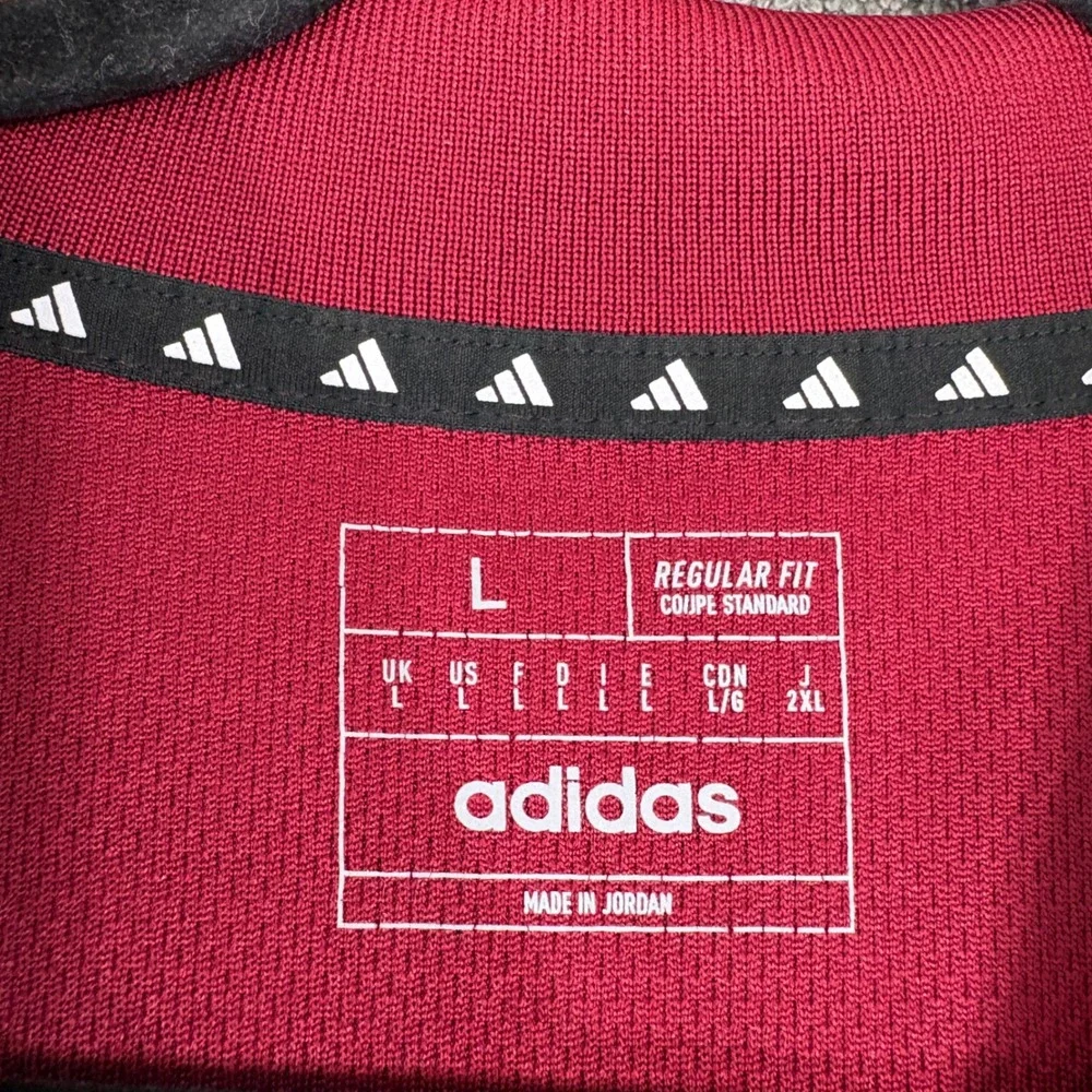 Adidas Polo Mens Size Large‎ Maroon Red Performance Polo Regular Fit Logo Golf